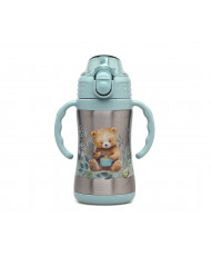 BOTELLA ENTRENAMIENTO OSO SAGE 280ML ACERO INOXIDABLE COLECCIÓN "HONEY"-Kiokids