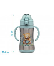 BOTELLA ENTRENAMIENTO OSO SAGE 280ML ACERO INOXIDABLE COLECCIÓN "HONEY"-Kiokids