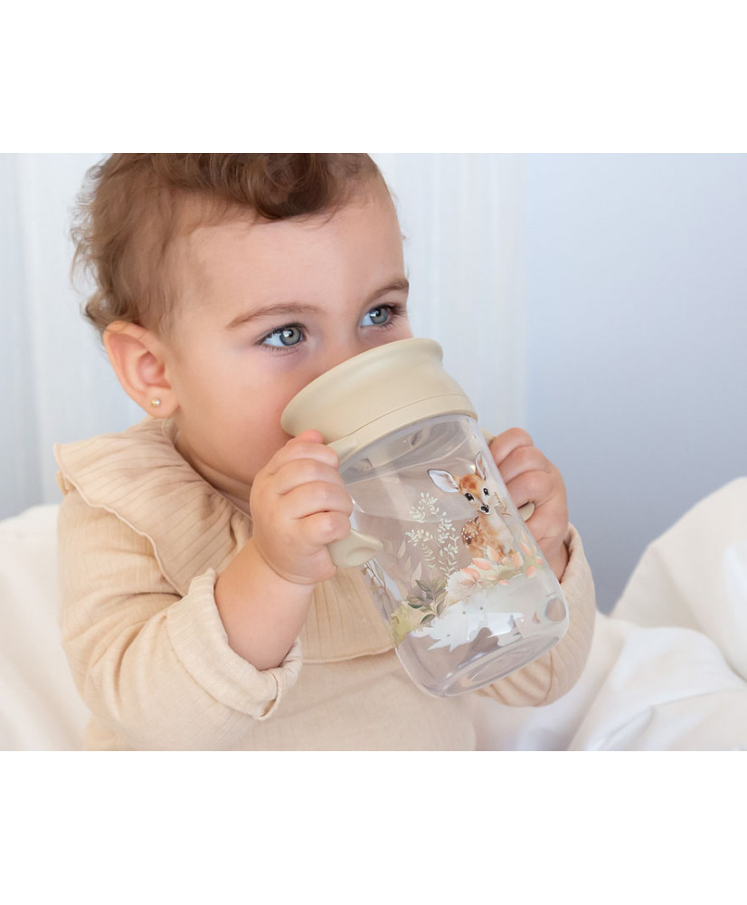 TAZA DE ENTRENAMIENTO STEP 3 CIERVO BEIGE 330ML-KIOKIDS