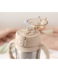 BOTELLA ENTRENAMIENTO CIERVO BEIGE 280ML ACERO INOXIDABLE-KIOKIDS