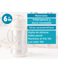BOTELLA ENTRENAMIENTO CIERVO BEIGE 280ML ACERO INOXIDABLE-KIOKIDS