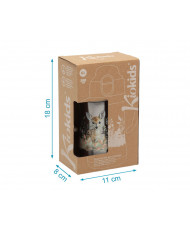 BOTELLA ENTRENAMIENTO CIERVO BEIGE 280ML ACERO INOXIDABLE-KIOKIDS