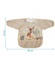 BABERO IMPERMEABLE CON MANGAS CIERVO BEIGE-KIOKIDS