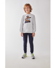Chandal niño Gris Melangue-Street Monkey
