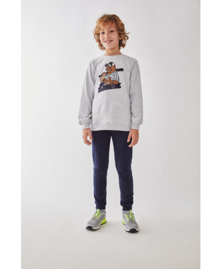 Chandal niño Gris Melangue-Street Monkey