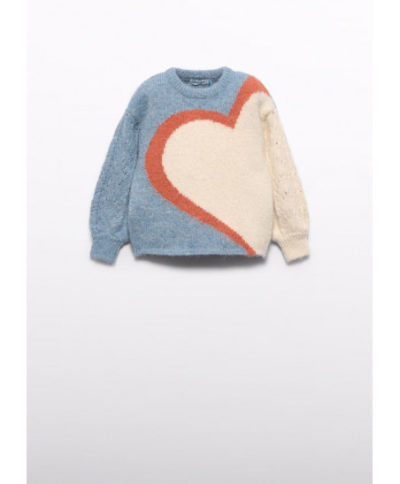 Jersey jacquard corazón niña-Abel & Lula