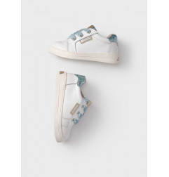 Deportiva purpurina bebé blanco-jade-Mayoral