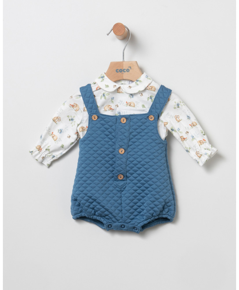 Camisa+Ranita Punto Azulon-Coco Acqua