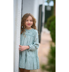 Vestido Niña Verde Florecitas-La Ormiga