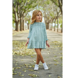 Vestido Bebé Verde Florecitas-La Ormiga