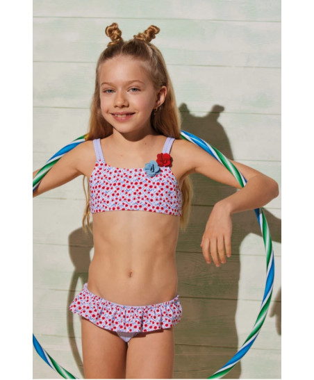 Bikini rayas volantes