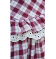 Vestido Niña Vichy Burdeos-La Ormiga