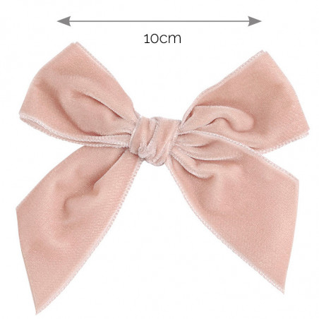 Pinza para el cabello con lazo de terciopelo (10cm) NUDE(674)-Cóndor