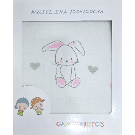 Muselina(Conejo) 120 x 120 cm-Gamberrito's