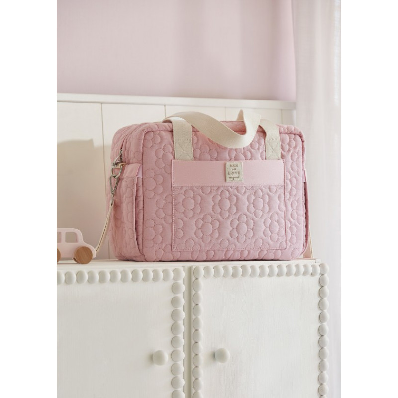 Bolso maternidad acolchado con accesorios bebé Rosado-Mayoral