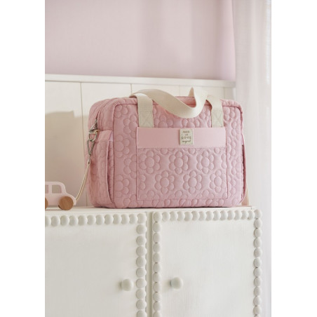 Bolso maternidad acolchado con accesorios bebé Rosado-Mayoral