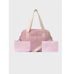 Bolso maternidad acolchado con accesorios bebé Rosado-Mayoral