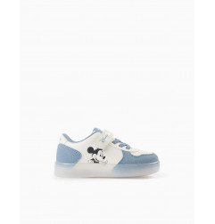 Zapatillas Con Luces Para Bebé Niño 'Mickey', Blanco/Azul-Zippy