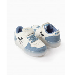 Zapatillas Con Luces Para Bebé Niño 'Mickey', Blanco/Azul-Zippy