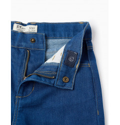 Pantalón Vaquero con Bajos Deshilachados para Niña 'Wide Leg', Azul-Zippy