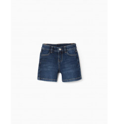 Bermuda Vaquera 'Comfort Denim' para Bebé Niño, Azul Oscuro-Zippy