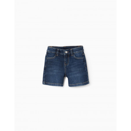 Bermuda Vaquera 'Comfort Denim' para Bebé Niño, Azul Oscuro-Zippy