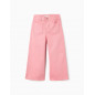 Pantalón con Dobladillos Deshilachados para Niña 'Wide Leg', Rosa-Zippy