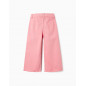 Pantalón con Dobladillos Deshilachados para Niña 'Wide Leg', Rosa-Zippy