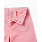 Pantalón con Dobladillos Deshilachados para Niña 'Wide Leg', Rosa-Zippy