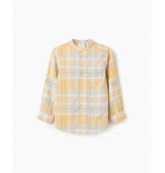Camisa de bebé niño a cuadros cuelo mao-Zippy