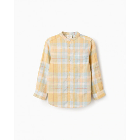 Camisa de bebé niño a cuadros cuelo mao-Zippy