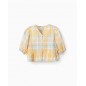 Blusa de niña a cuadros con volantes 100% algodón-Zippy