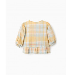Blusa de niña a cuadros con volantes 100% algodón-Zippy