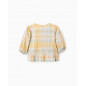 Blusa de niña a cuadros con volantes 100% algodón-Zippy