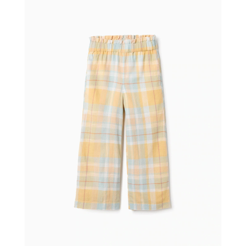 Pantálon de niña a cuadros wide leg-Zippy