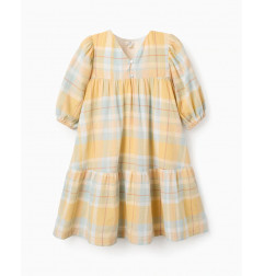 Vestido de bebé niña a cuadros con volantes 100% algodón-Zippy