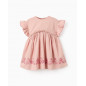 Vestido de bebé niña con volantes y bordado de punto de cruz-Zippy