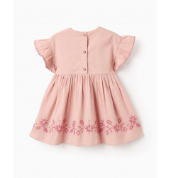 Vestido de bebé niña con volantes y bordado de punto de cruz-Zippy