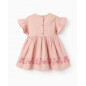 Vestido de bebé niña con volantes y bordado de punto de cruz-Zippy