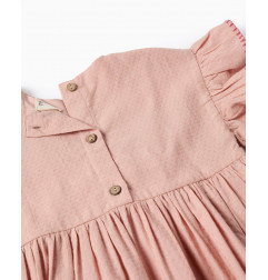 Vestido de bebé niña con volantes y bordado de punto de cruz-Zippy