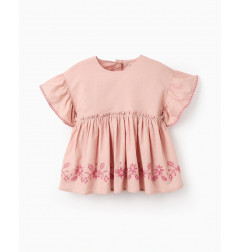Blusa de niña 100% algodón con bordados de punto de cruz-Zippy