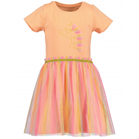 Vestido Fantasía Tul Arcoiris y Unicornio Anaranjado-Blue Seven
