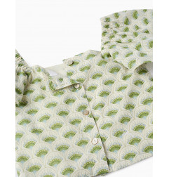 Top Floral con Mangas de Mariposa para Niña, Blanco/Verde-Zippy