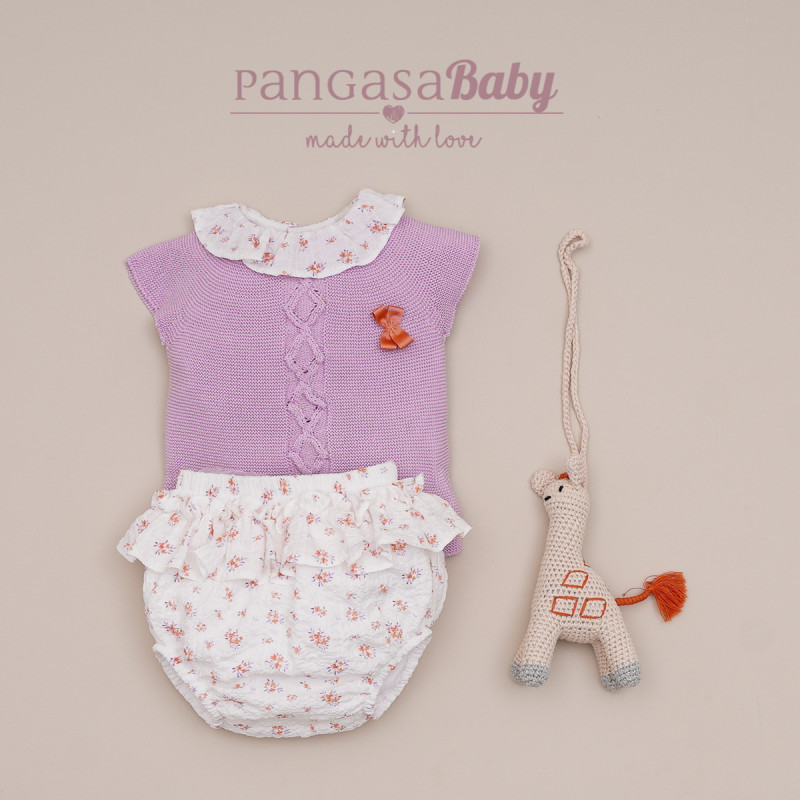 Conjunto Braguita Flores Lila-Pangasa