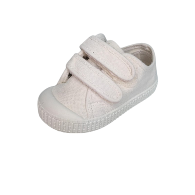 Zapatilla Lona Velcros Blanca-Zapy