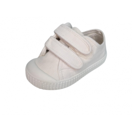 Zapatilla Lona Velcros Blanca-Zapy