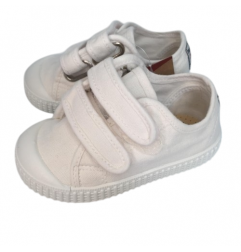 Zapatilla Lona Velcros Blanca-Zapy