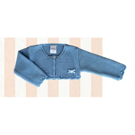 Chaqueta Corta Hilo Azul Empolvado-Valentina