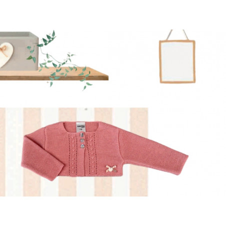 Chaqueta Corta de hilo Rosa Pétalo-Valentina