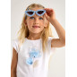 Conjunto camiseta flor relieve y falda pantalón estampada niña-Mayoral